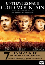 DVD-Cover: Unterwegs nach Cold Mountain, mit Jude Law, Nicole Kidman, Rene Zellweger, Donald Sutherland, Nathalie Portman, Philip Seymour Hoffman, ...